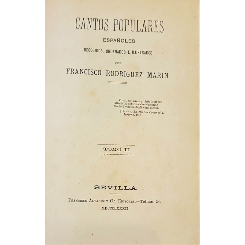Cantos populares españoles recogidos, ordenados e ilustrados. Tomo 2.