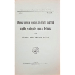 Algunos romances populares de carácter geográfico recogidos en diferentes comarcas de España. Serie B, número 36.
