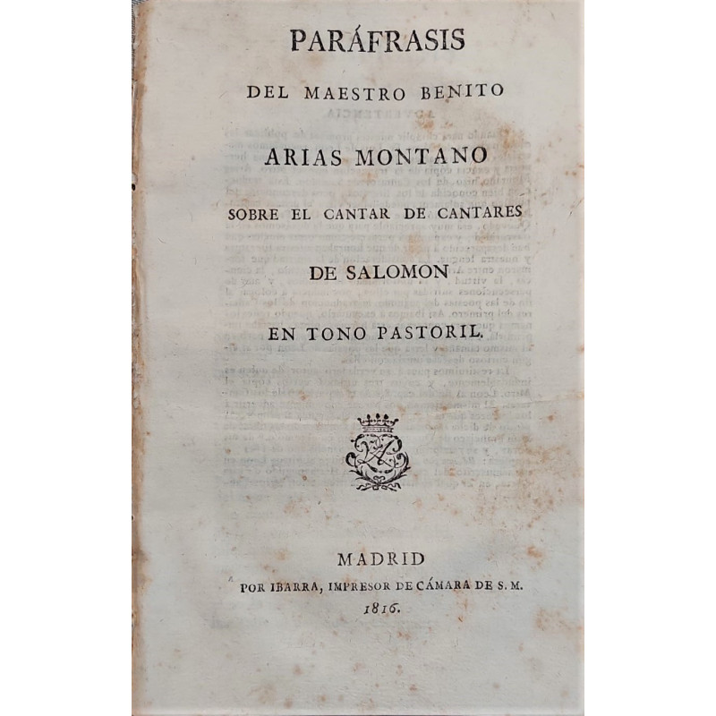 Paráfrasis del Maestro … sobre el Cantar de los Cantares de Salomón en tono pastoril.