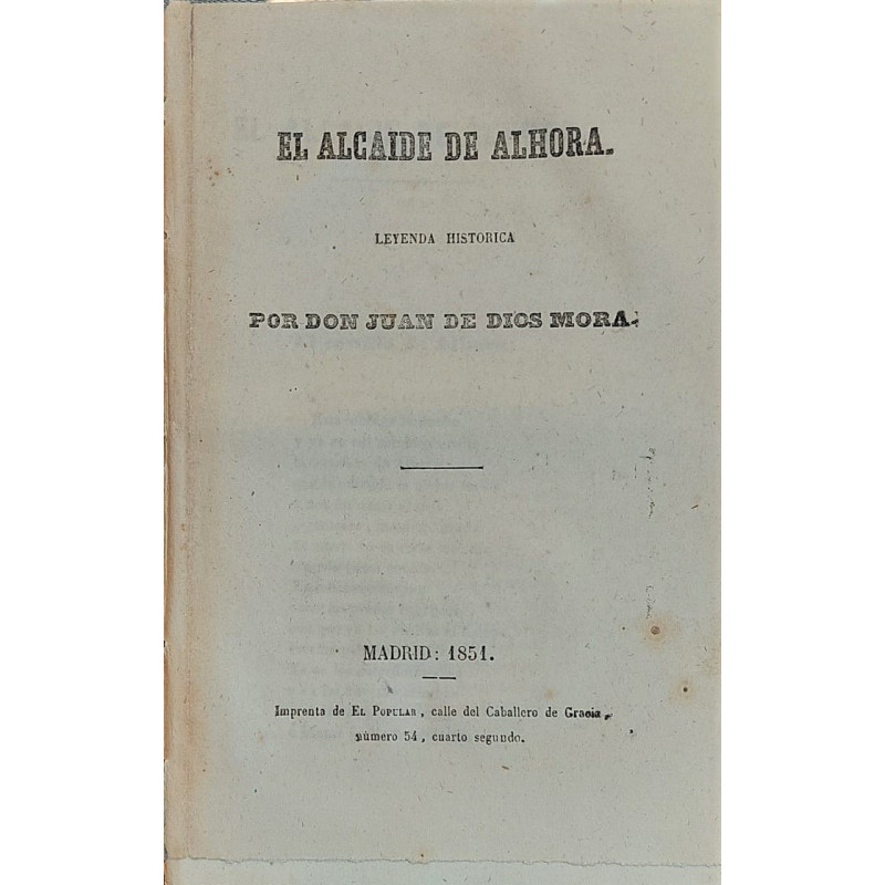 El Alcalde de Alhora. Leyenda histórica.