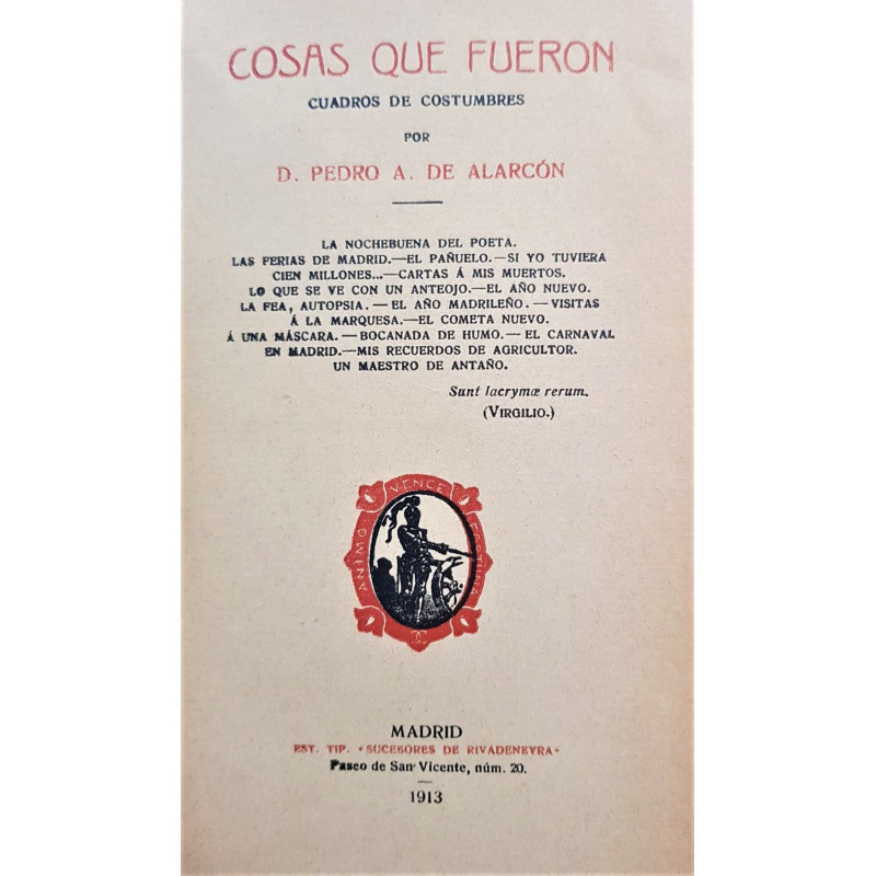 Cosas que fueron. Cuadros de costumbres.