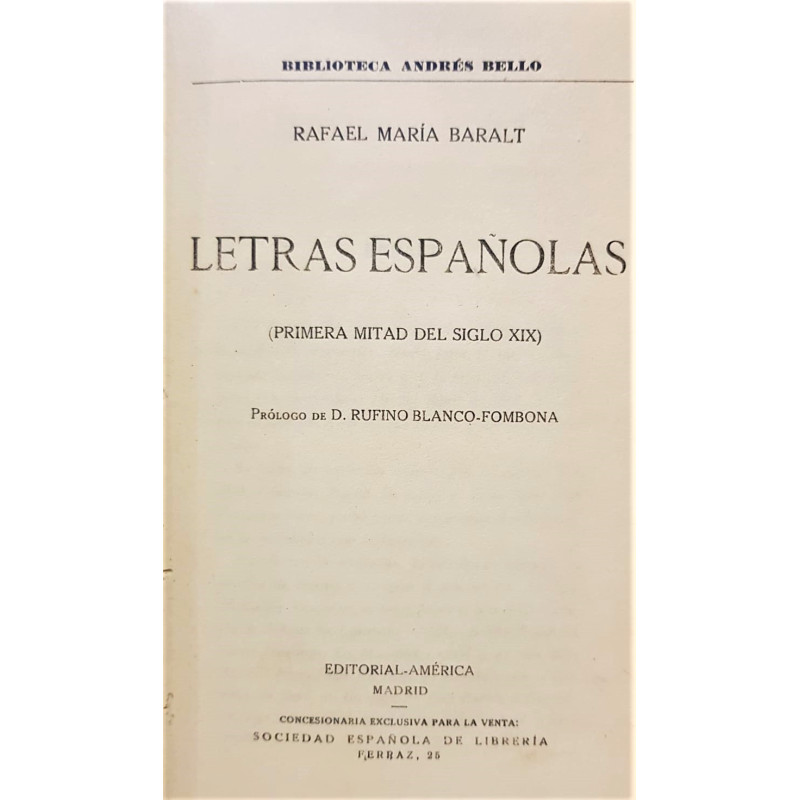Letras Españolas (primera mitad del siglo XIX).