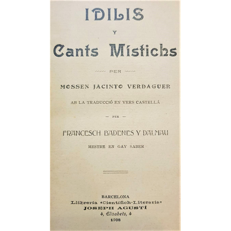 Idilis y Cants Místichs.